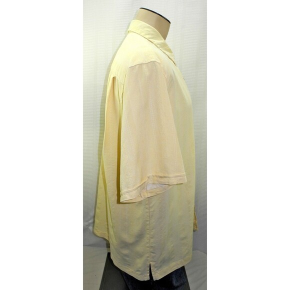 Jamaica Jaxx Island Style Yellow Silk Short Sleeve Button-Front Shirt - Men's XL - Picture 3 of 7